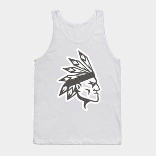 American Apache Indian Logo. Cherokee character icon design. Ethnic logo design. Tank Top